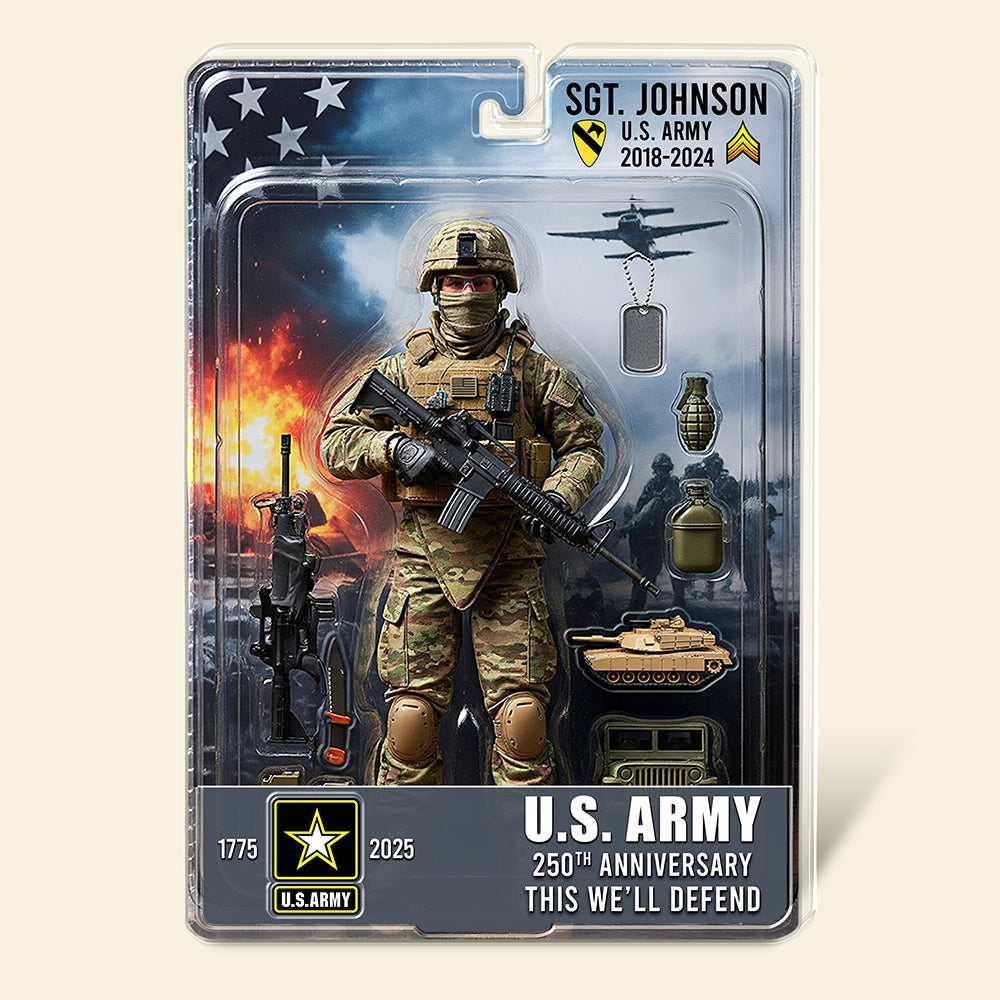 “Honor Their Service with a Personal Touch” - Military 250th Anniversary Figure Pack Acrylic Plaque - Personalized Gifts for Veterans Shaped Plaques PopCulturePrints