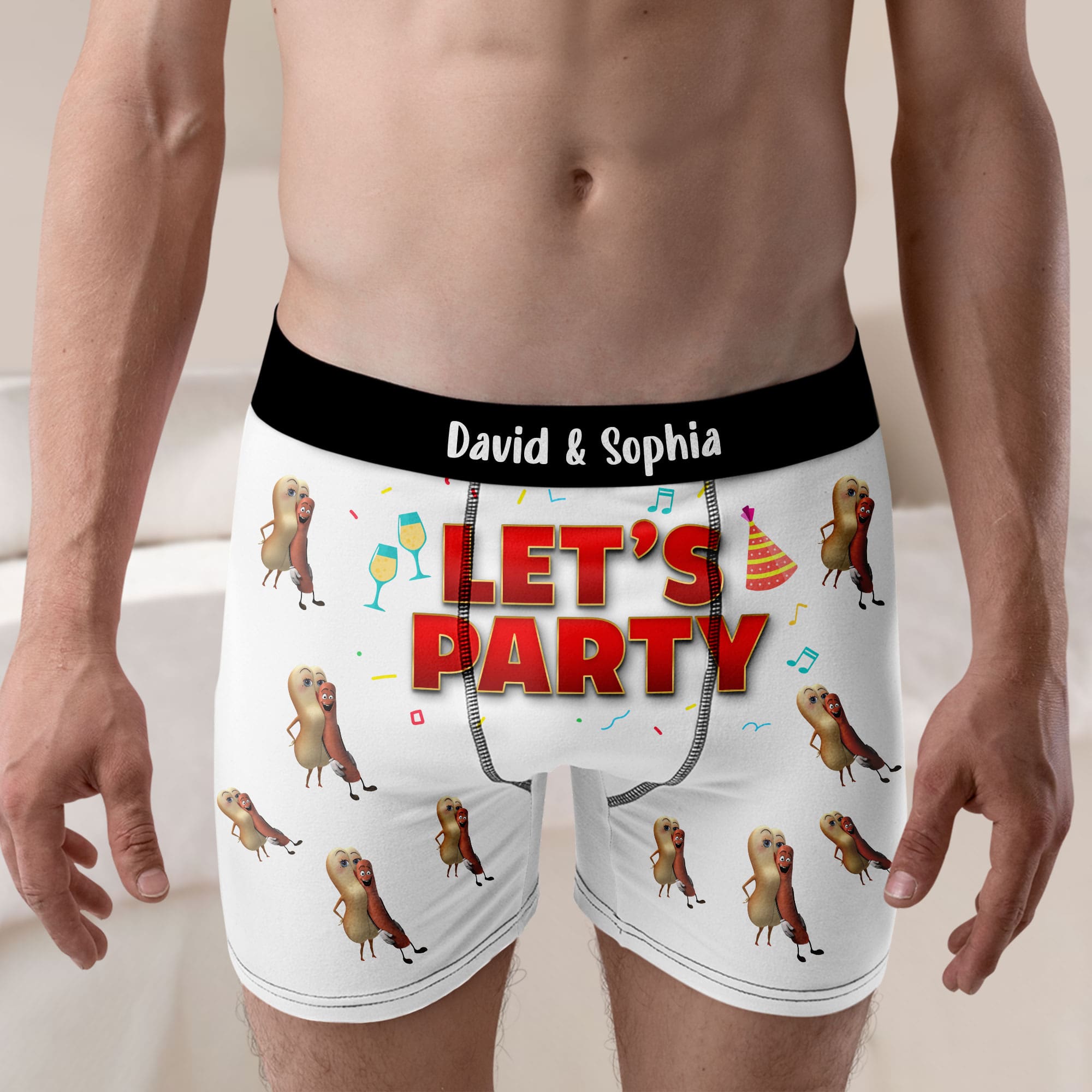 Personalized Party Boxers for Men & Women - Fun & Festive Gift Boxer Briefs PopCulturePrints