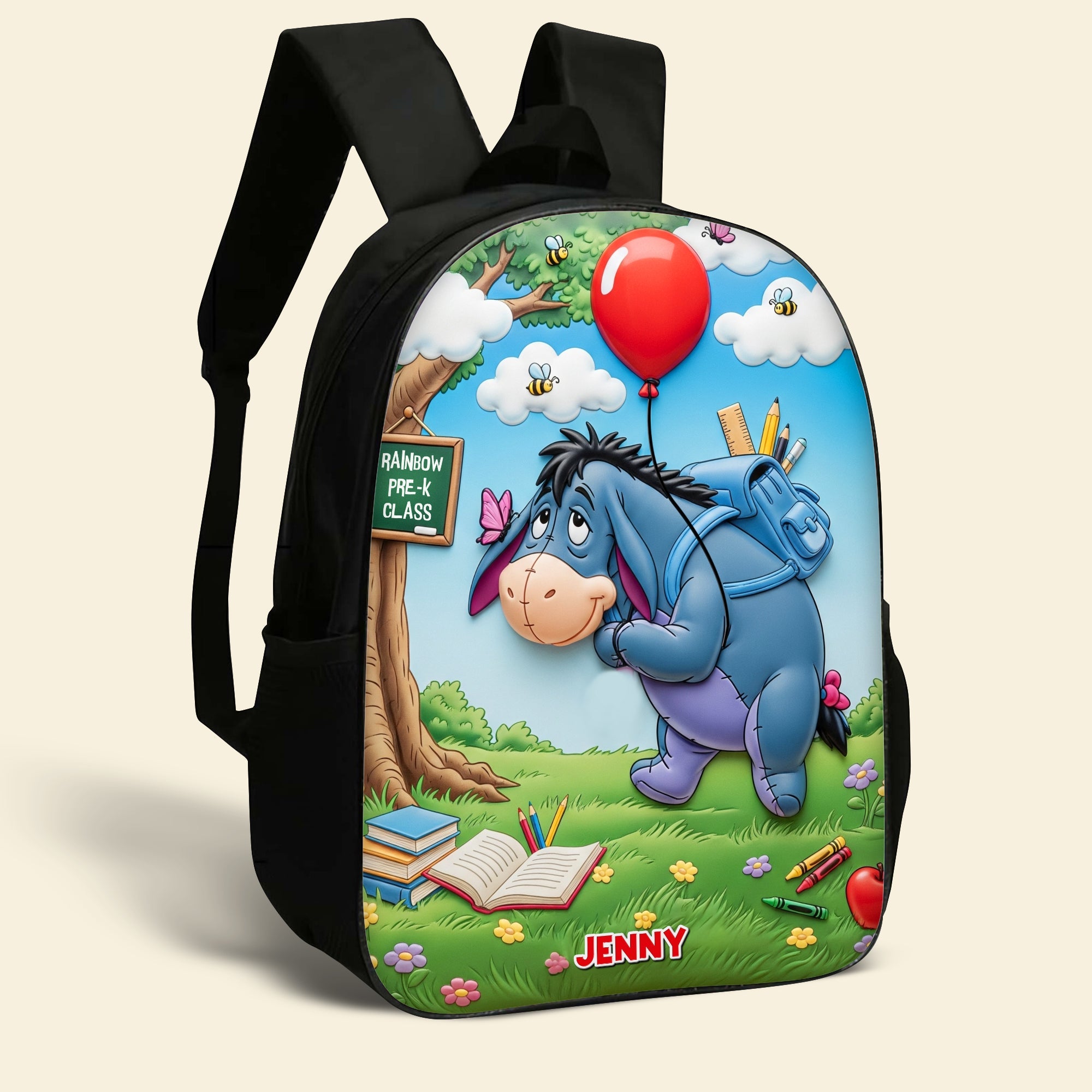“Let Imagination Soar!” – Floating To School Cute Cartoon Kid School Bag – Personalized Gifts for Kids Backpack PopCulturePrints