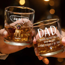 Load image into Gallery viewer, We Woof You, Personalized Whiskey Glass - Perfect Gift for Dog Lovers, Dads, and Grandpas Whiskey Glass PopCulturePrints
