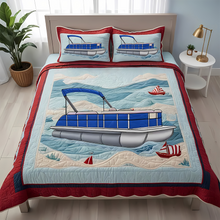 Load image into Gallery viewer, Personalized Pontoon Lover Quilt Bed Set - Ideal Gift for Lake House Bedrooms Blanket PopCulturePrints
