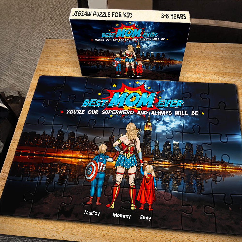 Best Mom Ever - Personalized Super Mom Jigsaw Puzzle for Mother's Day Jigsaw Puzzles PopCulturePrints