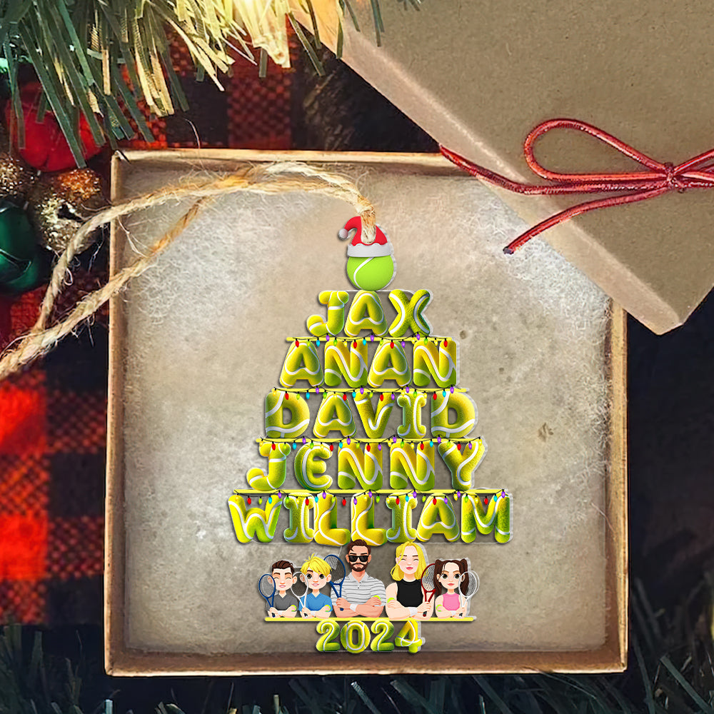 Custom Tennis Family Christmas Ornament 2024 Ornament PopCulturePrints
