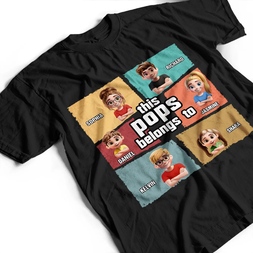 This Papa Belongs To - Customizable T-Shirt for Dads and Grandpas T-shirt PopCulturePrints