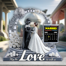 Load image into Gallery viewer, “May the Love Be with Us” - Personalized Couple Acrylic Plaque - Perfect Wedding Gift for Couples Shaped Plaques PopCulturePrints
