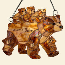 Load image into Gallery viewer, "Embrace the Love of Family" - Personalized Mama Bear Suncatcher Ornament for Mother's Day - Gift for Mom, Grandma, and Loved Ones Ornament PopCulturePrints
