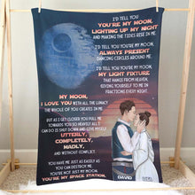 Load image into Gallery viewer, Personalized Space Love Couple Blanket | Custom Valentine&#39;s Day Gifts Blanket PopCulturePrints
