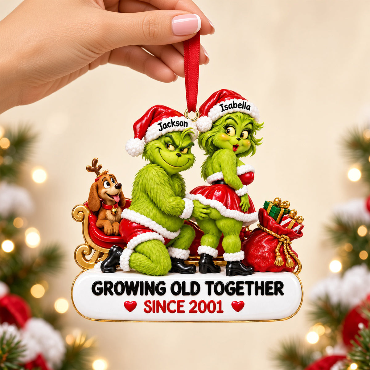 Growing Old Together Christmas Ornament - Personalized Gift for Couples