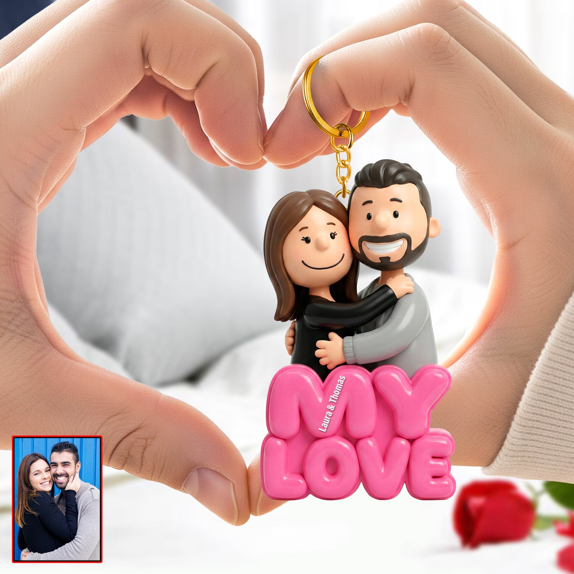 "Together Forever, a Symbol of Love" - Custom Photo Keychain - Perfect Anniversary Gift for Couples Keychains PopCulturePrints