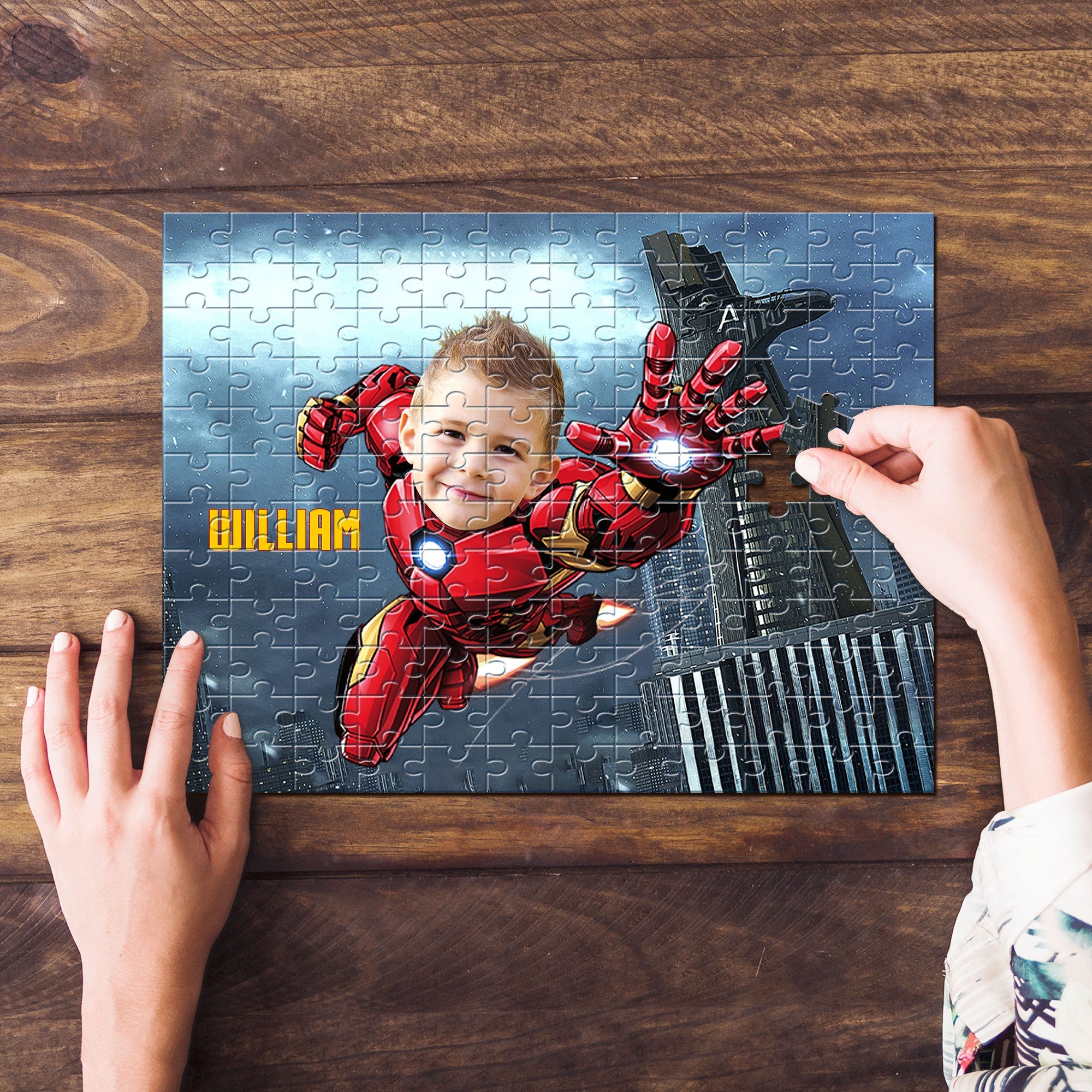 Custom Superhero Photo Jigsaw Puzzle for Kids Wood Sign PopCulturePrints