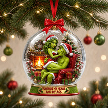 Load image into Gallery viewer, You Have My Heart and My Ass - Personalized Cheeky Love Couple Christmas Ornament
