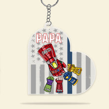 Load image into Gallery viewer, Personalized American Hero Dad Keychain Keychains PopCulturePrints
