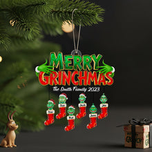 Load image into Gallery viewer, Merry Grinchmas Family Ornament - Personalized Christmas Gift for Family &amp; Friends Ornament PopCulturePrints
