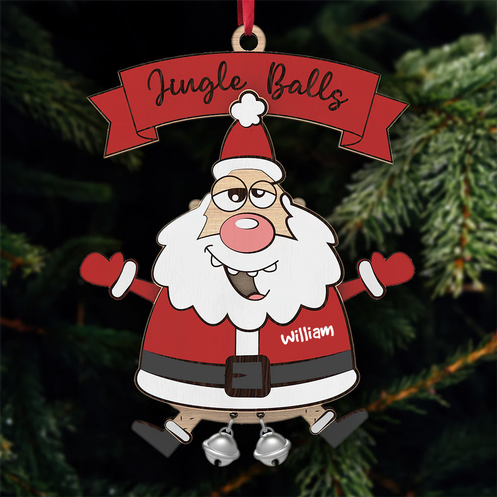 Funny Personalized Santa Christmas Ornament - Custom Name