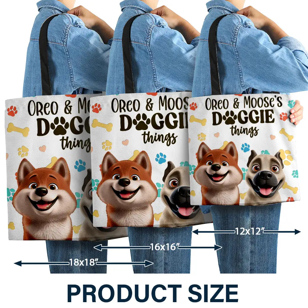 Delightful Pup Joy - Personalized Zippered Canvas Bag for Dog Lovers Zippered Canvas Bag PopCulturePrints