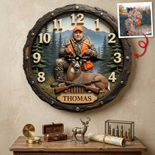 Load image into Gallery viewer, Time for Adventure - Personalized Hunting Acrylic Wall Clock Hanging Wall Clock PopCulturePrints
