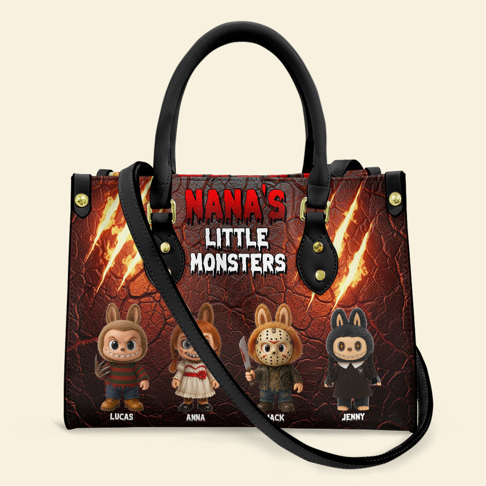 "Embrace Your Inner Monster" - Personalized Leather Bag for Mom and Grandma - Perfect Custom Gift for Horror Lovers Leather Bag PopCulturePrints