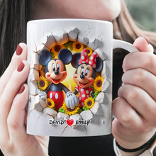Load image into Gallery viewer, Love Blooms: Personalized Mouse Couple Mug - Perfect Gift for Couples Coffee Mug PopCulturePrints
