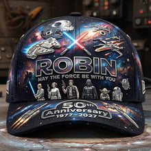 Load image into Gallery viewer, “May the Force Be With You” - 50th Anniversary Cosmic Classic Cap - Personalized Gift for Cosmic Lovers Caps PopCulturePrints
