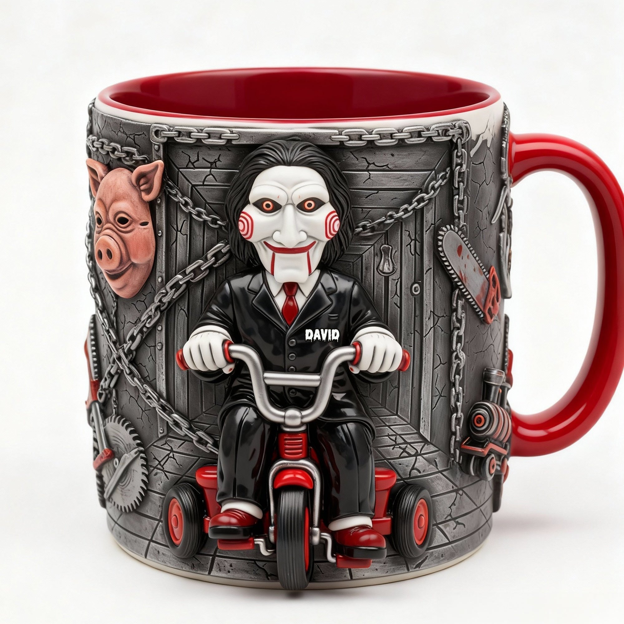 “Unlock Your Inner Horror Fan with Every Sip” - Creepy Accent Mug - Personalized Gift for Horror Lovers Coffee Mug PopCulturePrints