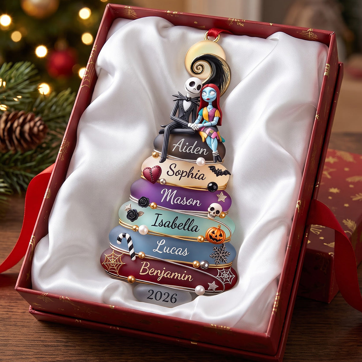 Spooky Family Acrylic Ornament - Personalized Gifts For Family 01natn081026 Ornament PopCulturePrints