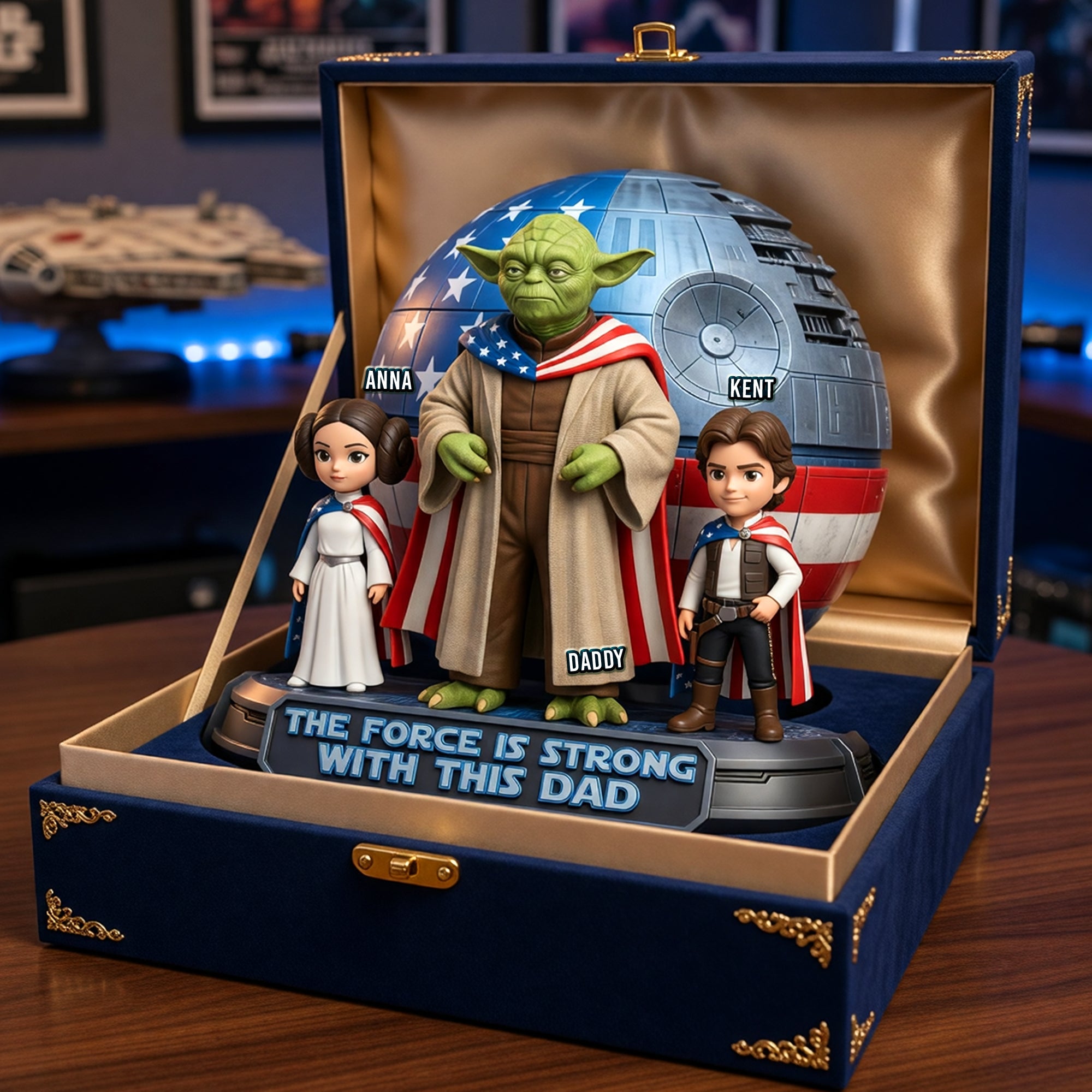 The Force is Strong with This Dad - Personalized Space Hero Dad Acrylic Plaque | Unique Father's Day Gift Shaped Plaques PopCulturePrints