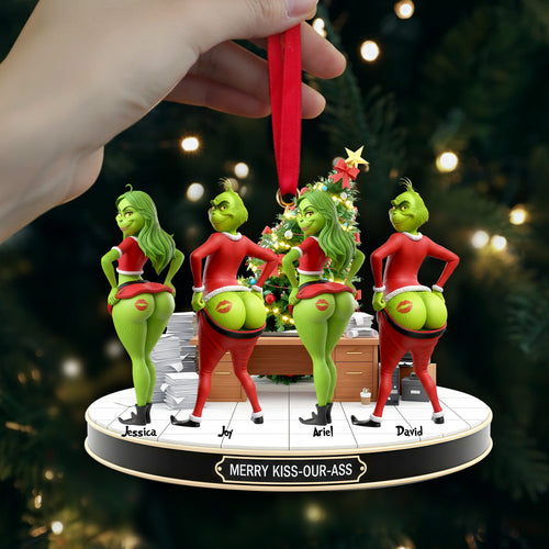 Merry Kiss-Our-Ass Ornament - Personalized Coworker Gifts for Christmas Ornament PopCulturePrints