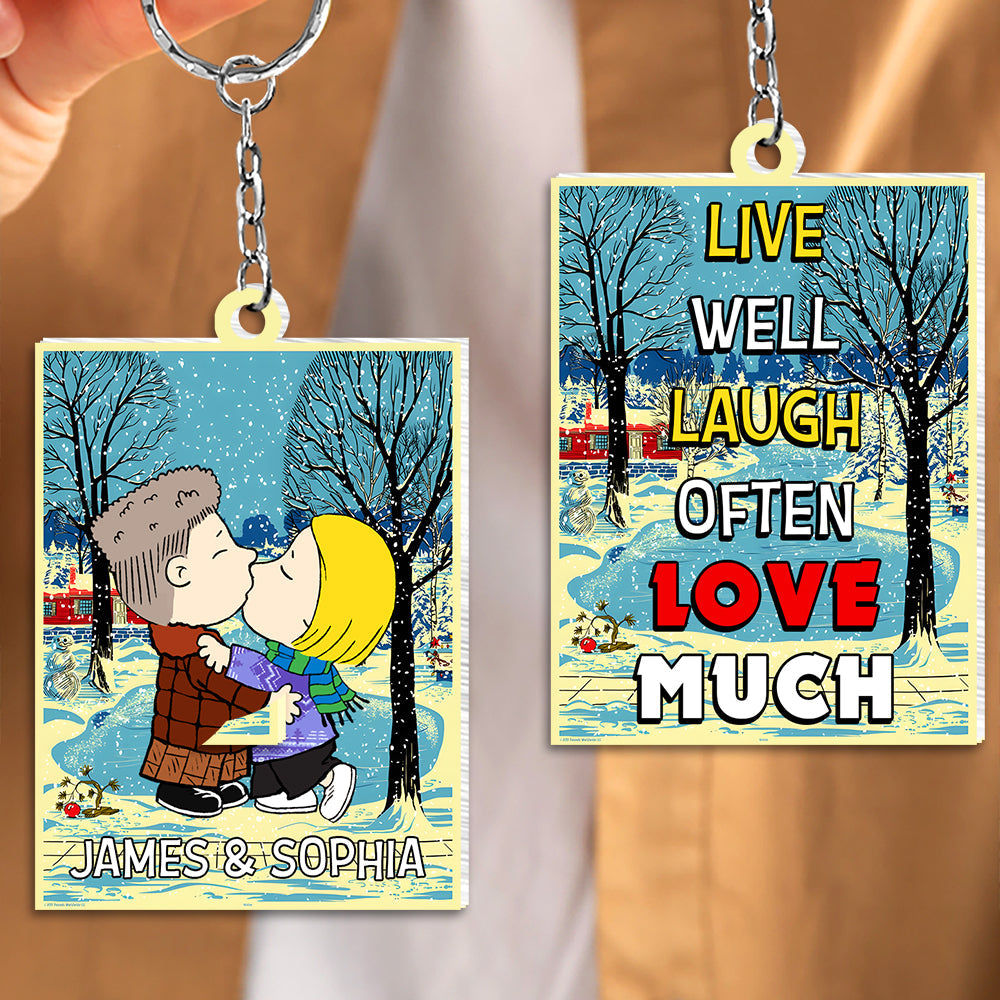 Personalized Four Seasons Couple Kissing Keychain