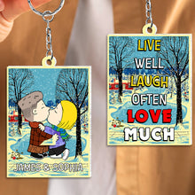 Load image into Gallery viewer, Personalized Four Seasons Couple Kissing Keychain
