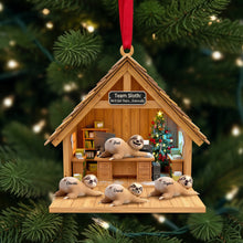 Load image into Gallery viewer, Team Sloth: We&#39;ll Get There... Eventually - Personalized Happy Workplace Sloth Ornament Ornament PopCulturePrints
