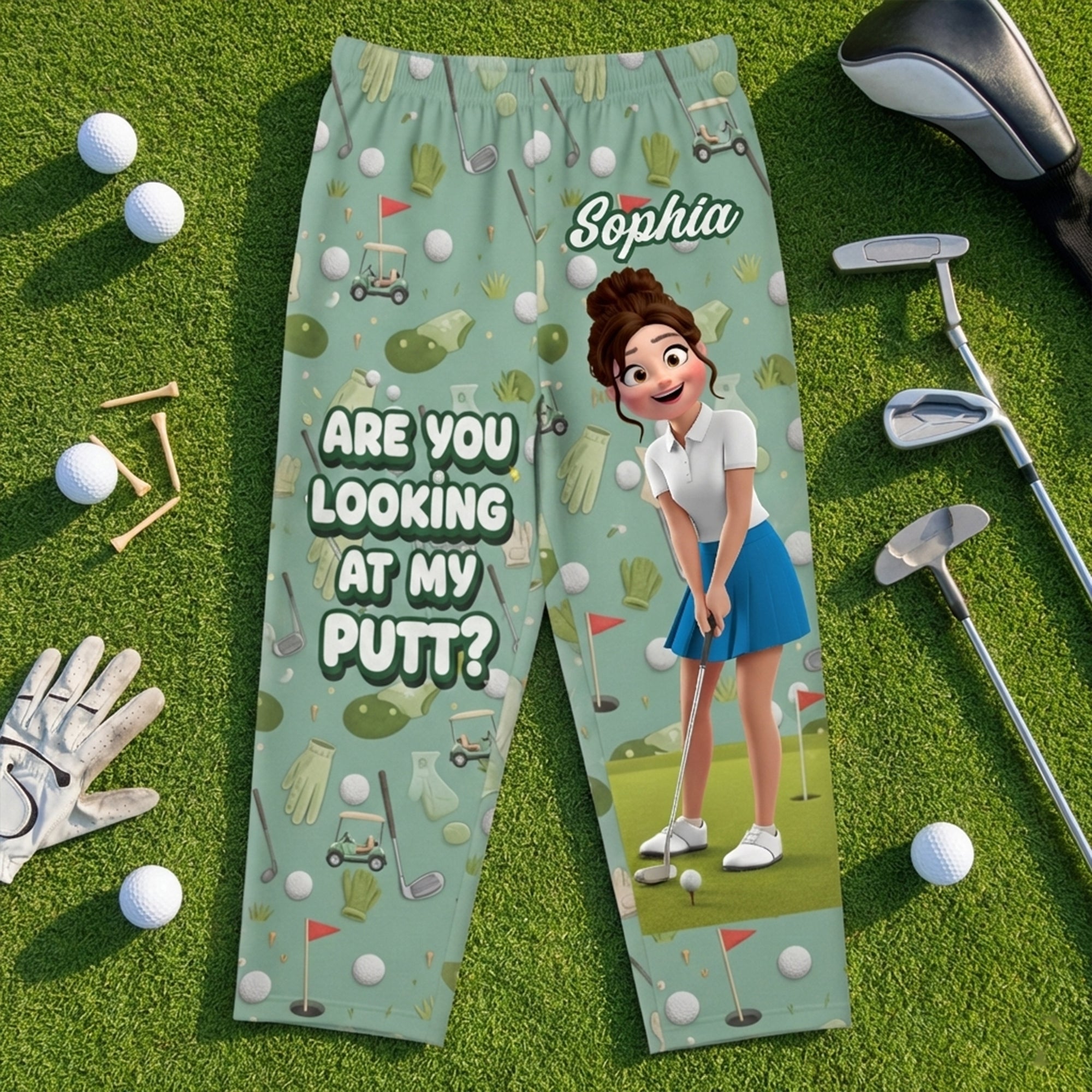Personalized Funny Pajama Pants for Golf Lovers - Perfect Gift for Friends, Family & Golf Enthusiasts Pajama Pant PopCulturePrints