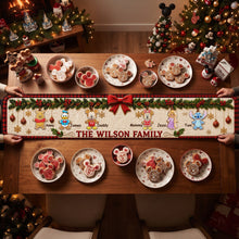 Load image into Gallery viewer, “Celebrate Family Moments” - Personalized Christmas Family Quilted Table Runner - Custom Gift for Families, Loved Ones, and Friends Quilted Table Runner PopCulturePrints
