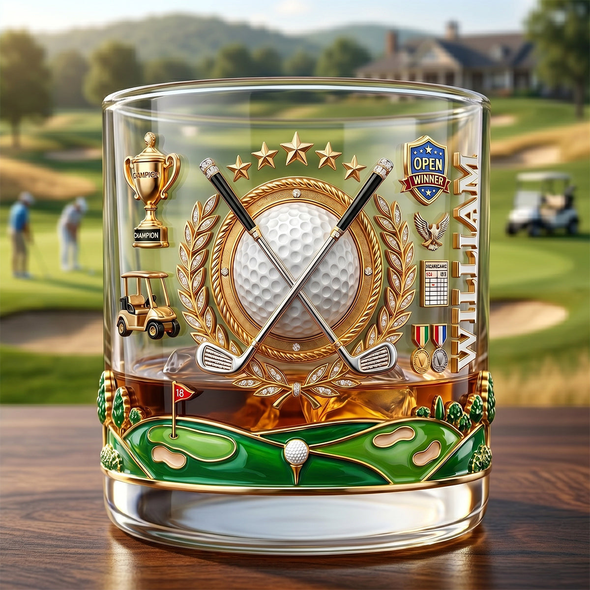 Golf Champion Drinking Glass - Perfect Personalized Gift for Golf Lovers