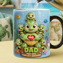 Load image into Gallery viewer, Turtley Awesome Dad Coffee Mug - Personalized Gift for Dad and Grandpa Coffee Mug PopCulturePrints
