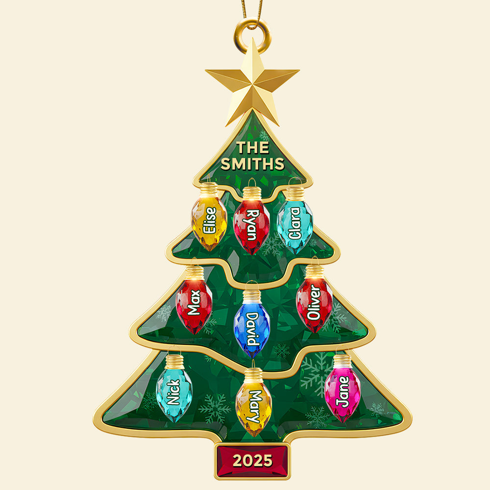 Celebrate Family Togetherness with a Personalized Light-Up Christmas Tree Ornament Ornament PopCulturePrints