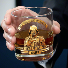 Load image into Gallery viewer, I Find Your Lack of Alcohol Disturbing - Cosmic Guardian Drinking Glass - Personalized Gift for Him Whiskey Glass PopCulturePrints
