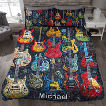 Load image into Gallery viewer, Personalized Guitar Lover&#39;s Quilt Bedding Set - Acoustic Vibe Blanket PopCulturePrints
