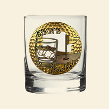 Load image into Gallery viewer, “Celebrate Every Swing!” Personalized Golf 19th Hole Whiskey Glass - Custom Gift for Golf Enthusiasts Whiskey Glass PopCulturePrints
