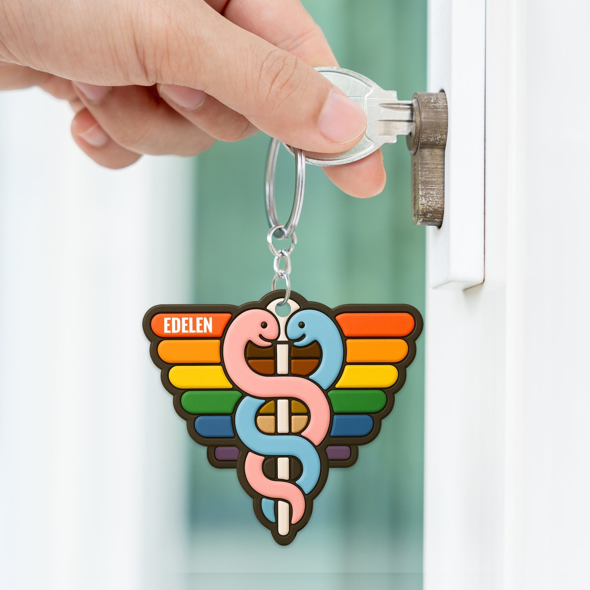 "Celebrate Your Identity with Pride" - Medical Pride Keychain - Personalized Gift for Healthcare Professionals and LGBTQ+ Supporters Keychains PopCulturePrints