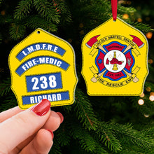 Load image into Gallery viewer, Customized Fire Department Badge Ornament Ornament PopCulturePrints
