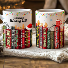 Load image into Gallery viewer, Custom Christmas Book Lover Mug - Personalized Gift Coffee Mug PopCulturePrints
