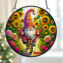 Load image into Gallery viewer, Personalized Suncatcher Ornament for Grandma - Whimsical Garden Gnome Design
