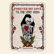 Load image into Gallery viewer, Forever My Love Skeleton Blanket for Couples Blanket PopCulturePrints
