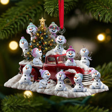 Load image into Gallery viewer, “Celebrate Family Traditions” - Snowman Family Ornament - Personalized Gifts for Family Ornament PopCulturePrints
