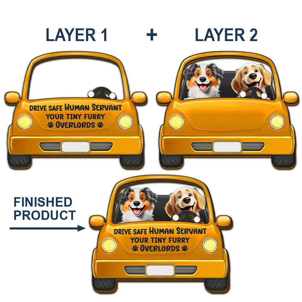 "Drive Safe, Human Servant!" - Personalized Custom Shaped Car Visor Clip - Unique Gift for Pet Lovers Car Visor Clip PopCulturePrints