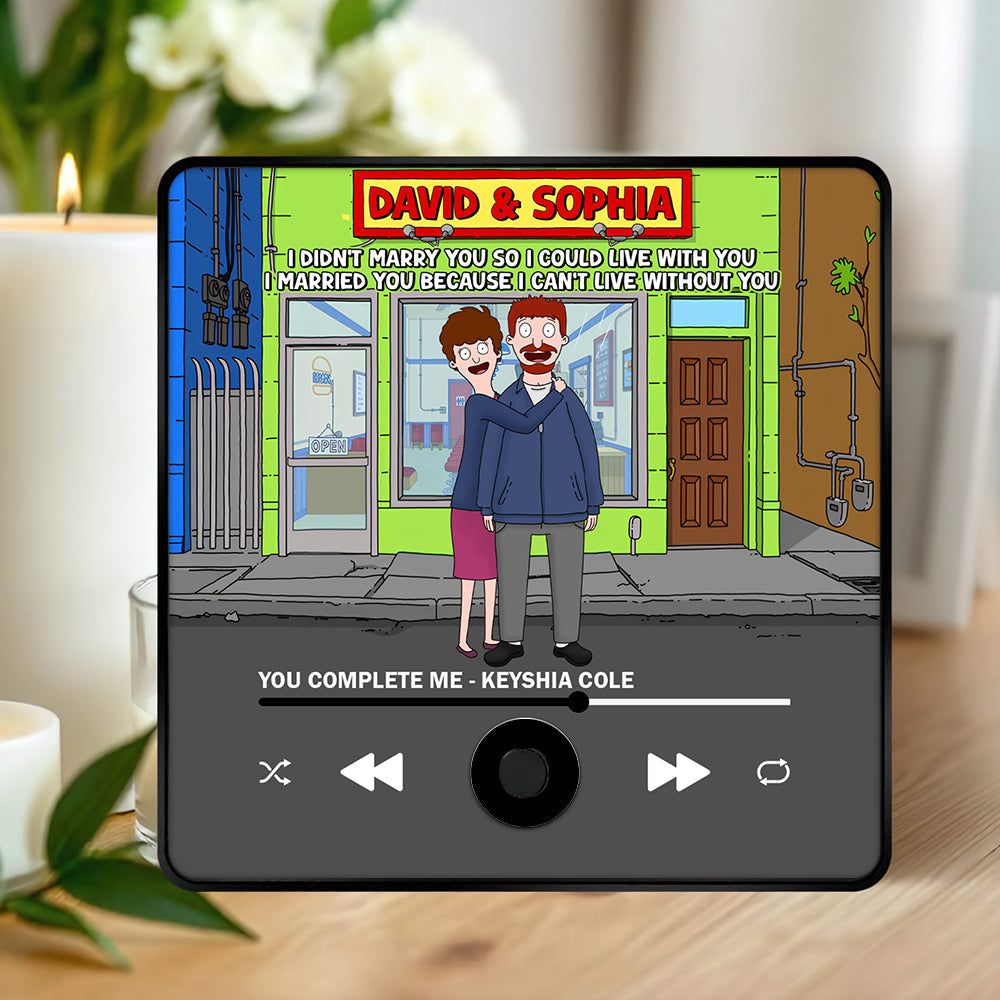 Personalized Custom Music Fridge Magnet - 'I Can't Live Without You' for Couples Fridge Magnet PopCulturePrints