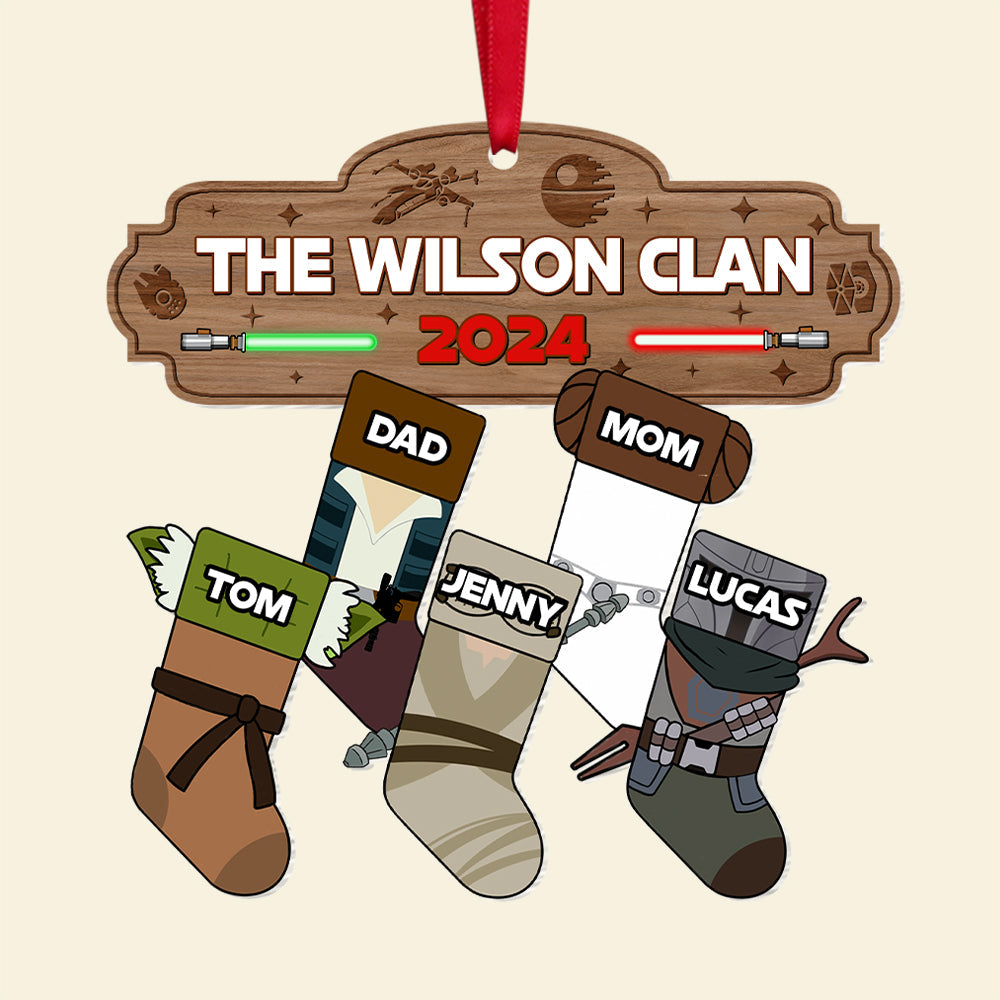 Personalized Family Christmas Galaxy Ornament Stocking Gift Ornament PopCulturePrints