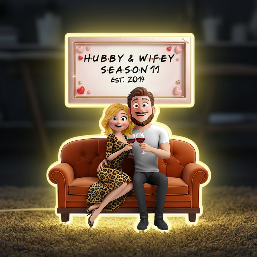 Love Illuminated: Romantic Couple Acrylic Light Box - Personalized Gifts for Couples Light Box PopCulturePrints