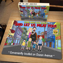 Load image into Gallery viewer, Personalized Family Jigsaw Puzzle - &#39;Come Meet Our Family and Let Us Meat You!&#39; Jigsaw Puzzles PopCulturePrints
