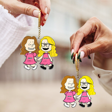 Load image into Gallery viewer, Personalized Besties Keychain – Unique Friendship Gift Keychains PopCulturePrints
